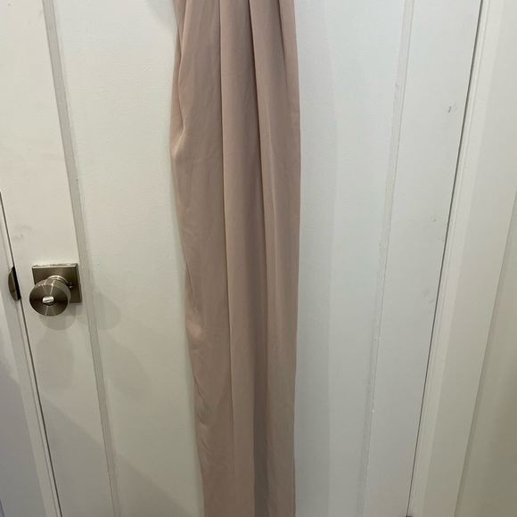 David’s Bridal double-strap georgette bridesmaid wrap dress biscotti - Picture 3 of 3